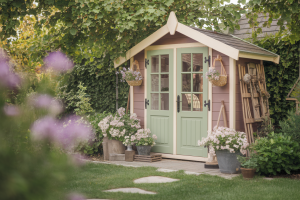 cabane-jardin-tons-terreux-fleurs