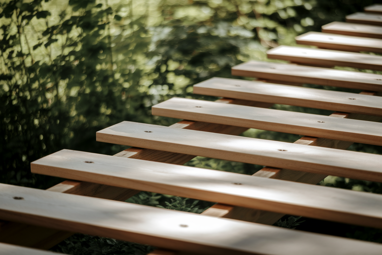 planches-terrasse-bois-texture-feuillage-flou