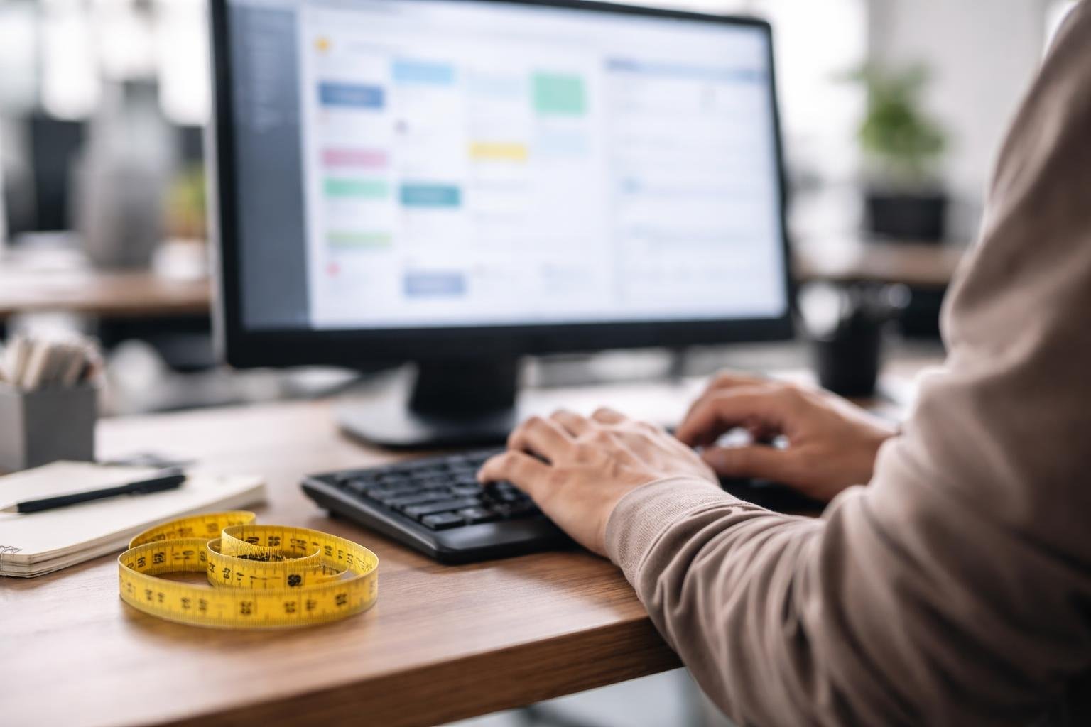 personne-clavier-ecran-ruban-measurer