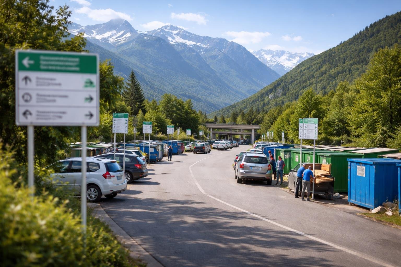 dechetterie-moderne-montagnes-vehicules-personnes