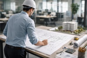 architecte-plans-table-maquette-bureau