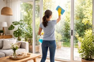 personne-nettoie-baie-vitre-salon-moderne