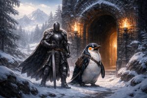 guerrier-armure-donjon-creature-manchot