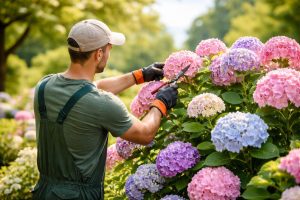 jardinier-tailleur-hortensias-fleurs-colorees