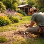 jardin-ensoleille-gazon-brun-fleurs