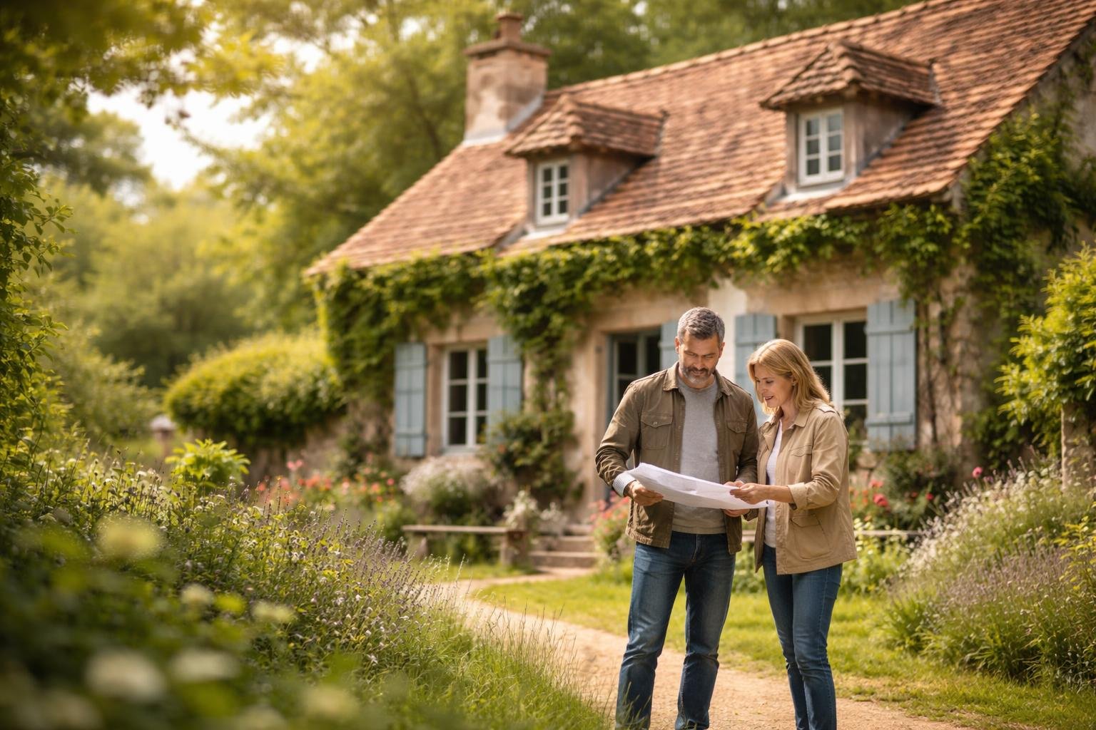 maison-campagne-verdure-personnes-documents