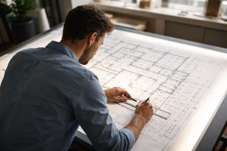 architecte-plan-table-lumineuse-lignes