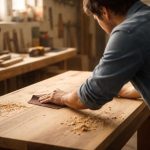 personne-poncage-table-bois-atelier
