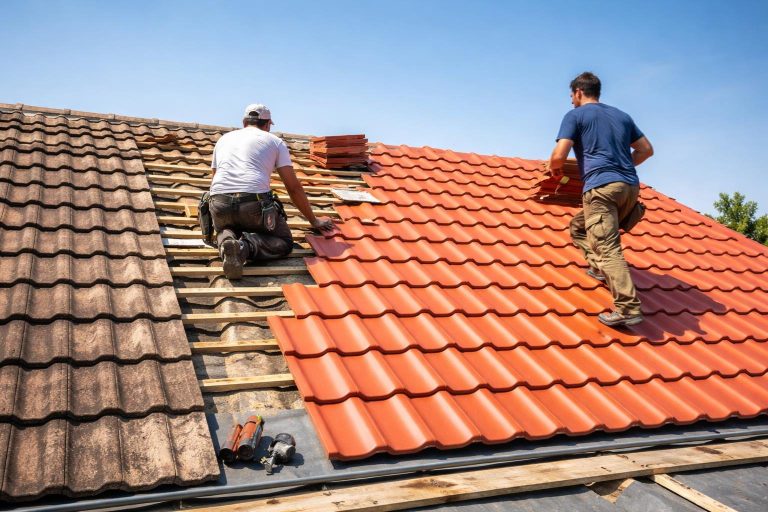 ouvriers-toit-renovation-tuiles-rouges