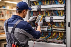 tableau-electrique-cables-technicien-multimetre